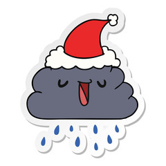 christmas sticker cartoon  kawaii rain cloud