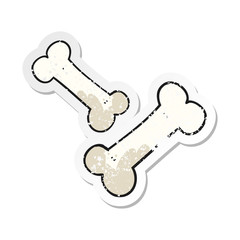 retro distressed sticker of a cartoon old bones