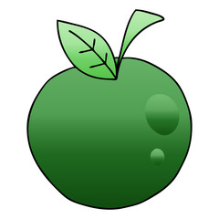 quirky gradient shaded cartoon apple