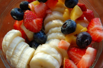 chopped fresh fruits and berries