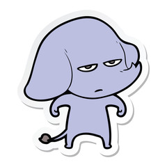 sticker of a annoyed cartoon elephant