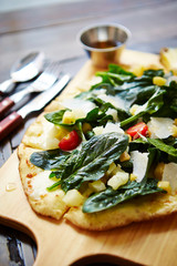 Fresh salad pizza 