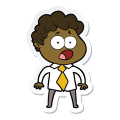 sticker of a cartoon man gasping in surprise