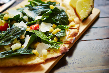Fresh salad pizza 