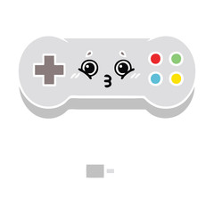 flat color retro cartoon game controller