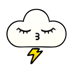 gradient shaded cartoon thunder cloud