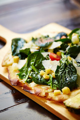 Fresh salad pizza 