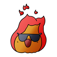 gradient cartoon kawaii flames in shades