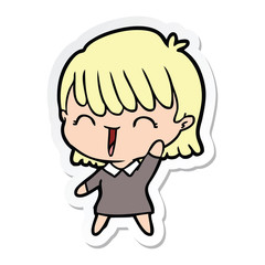sticker of a cartoon woman