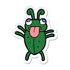 sticker of a funny cartoon bug