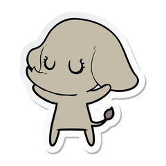 Obraz premium sticker of a cute cartoon elephant