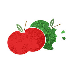 retro illustration style cartoon apples