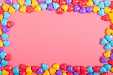 Obraz premium candy on pink background