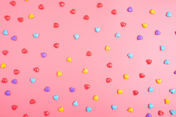 candy on pink background