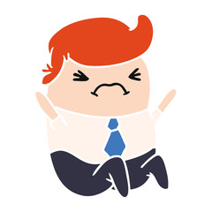 cartoon of an angry kawaii business man