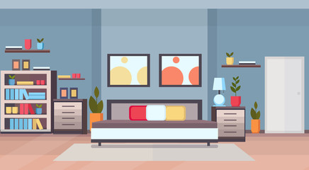 modern home bedroom interior design contemporary bed room empty no people apartment flat horizontal