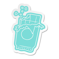 cartoon sticker of a bar of chocolate