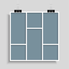 Collage six frames, photos parts or picture.