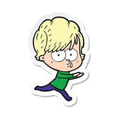 sticker of a cartoon woman
