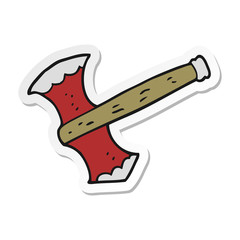 sticker of a cartoon axe