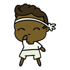 cartoon of kawaii cute fitness boy