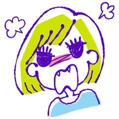 怒る女の子のイラスト