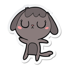 sticker of a cute cartoon dog