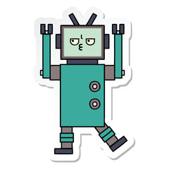 sticker of a cute cartoon robot