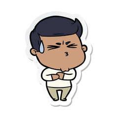 Fototapeta premium sticker of a cartoon frustrated man