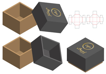 Fototapeta premium Box packaging die cut template design. 3d mock-up