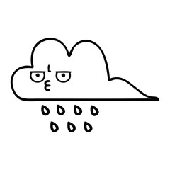 line drawing cartoon rain cloud