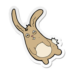 sticker of a funny cartoon rabbit