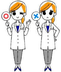 白衣の女性のイラスト