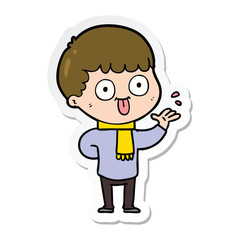 sticker of a cartoon man staring