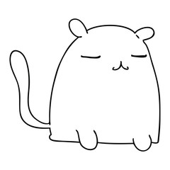 quirky line drawing cartoon cat