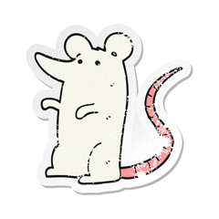 distressed sticker of a cartoon rat