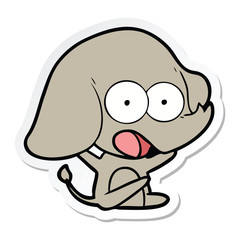sticker of a cute cartoon elephant