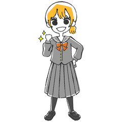 女子高生のイラスト