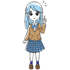 女子高生のイラスト