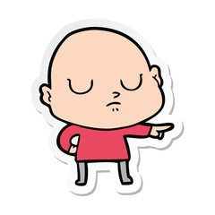 Obraz premium sticker of a cartoon bald man