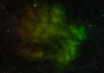 Naklejka premium Star field in space and a nebulae. 3D rendering