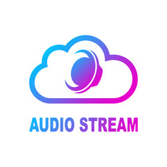 Online Media Cloud, audio streaming. Online music concept. Vector Illustration. EPS 10