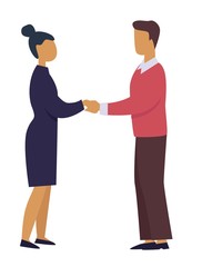 Business professional relationship man and woman holding hands