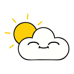 cute cartoon sunshine and cloud