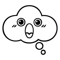 line drawing cartoon thought bubble