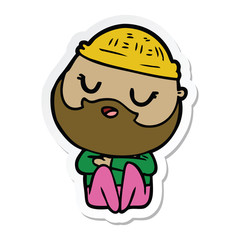 sticker of a cartoon man with beard