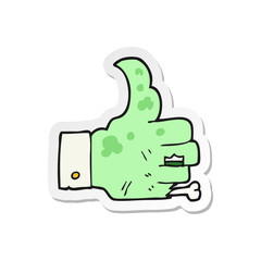 sticker of a cartoon zombie hand