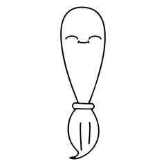 line drawing cartoon paint brush