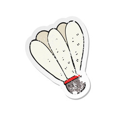 retro distressed sticker of a cartoon badminton