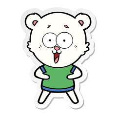 Obraz premium distressed sticker of a polar bear cartoon